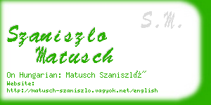 szaniszlo matusch business card